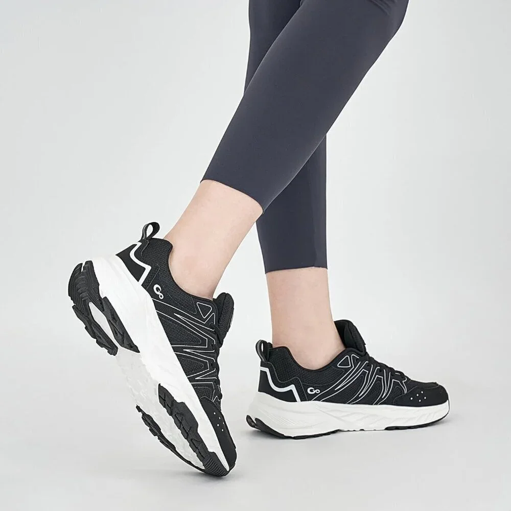 Women's Sneakers Walking Shoes Slip on Cushion Tennis Shoe Workout Gym Black